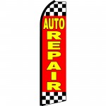 Auto Repair Red Checkered Swooper Flag