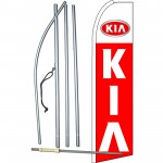 Kia Extra Wide Red Swooper Flag Bundle