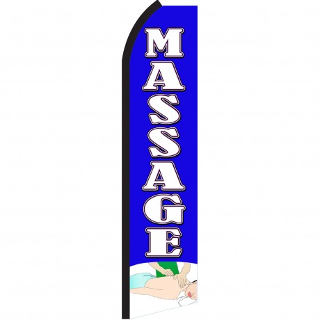 Massage Blue Swooper Flag
