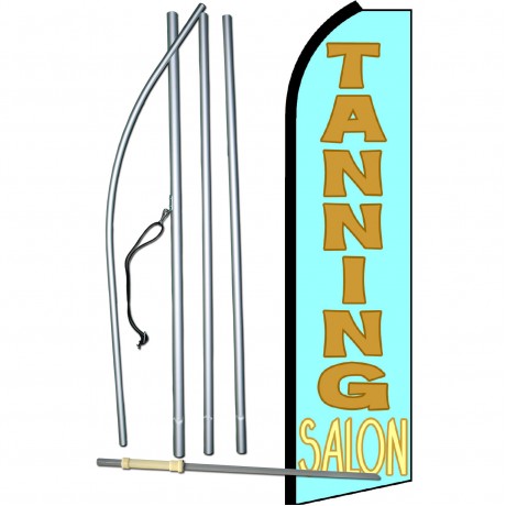 Tanning Salon Blue Swooper Flag Bundle