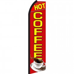 Hot Coffee Red Swooper Flag