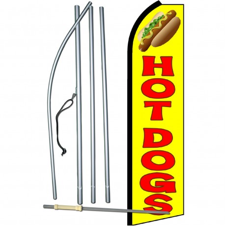 Hot Dogs Yellow Swooper Flag Bundle
