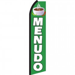 Menudo Green & White Swooper Flag