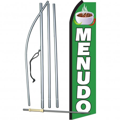 Menudo Green & White Swooper Flag Bundle