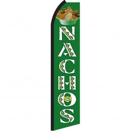 Nachos Green & White Swooper Flag