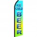 Ice Cold Beer Green & Blue Swooper Flag