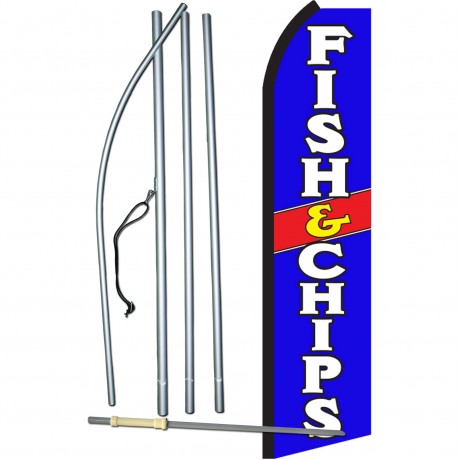 Fish & Chips Blue Swooper Flag Bundle