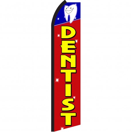 Dentist Red & Yellow Tooth Swooper Flag