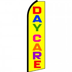 Day Care Yellow Rainbow Letters Swooper Flag