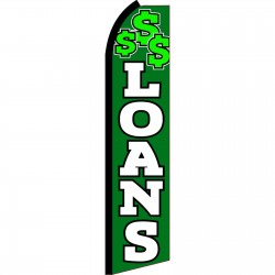 Loans Green & White Swooper Flag