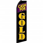 Cash For Gold Black Purple Swooper Flag