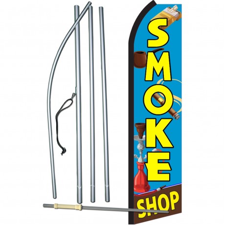 Smoke Shop Blue Swooper Flag Bundle