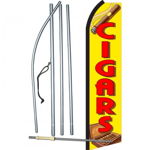 Cigars Yellow & Red Swooper Flag 