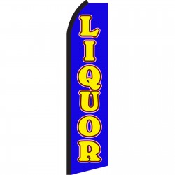 Liquor Blue & Yellow Swooper Flag