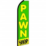 Pawn Shop Green & Yellow Swooper Flag