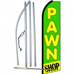 Pawn Shop Green & Yellow Swooper Flag Bundle