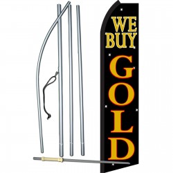 We Buy Gold Black Stars Swooper Flag Bundle