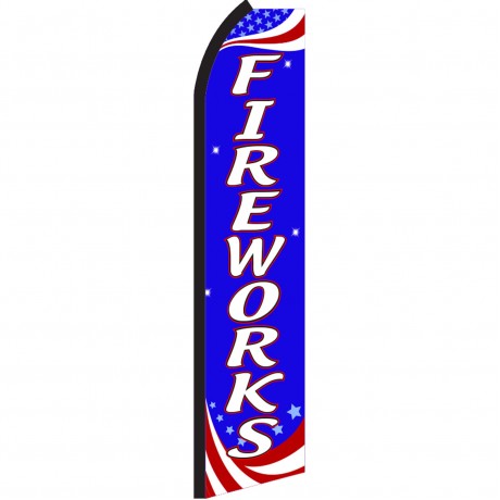 Fireworks Red, White & Blue Swooper Flag