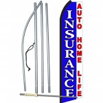 Insurance Auto Home Life Blue Swooper Flag Bundle