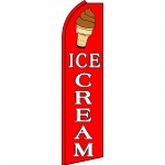 Ice Cream Red & White Swooper Flag