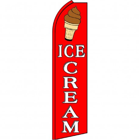 Ice Cream Red & White Swooper Flag