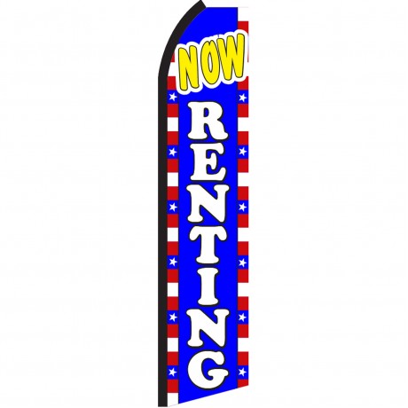 Now Renting Red, White & Blue Swooper Flag