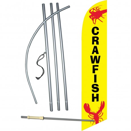 Crawfish Yellow Windless Swooper Flag Bundle