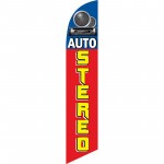 Auto Stereo Red Speakers Swooper Flag