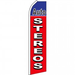 Auto Stereos Red Blue Swooper Flag