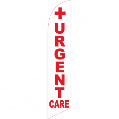 Urgent Care White Windless Swooper Flag