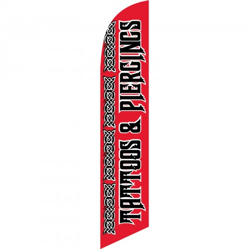 Tattoos and Piercings 15' Feather Banner Swooper Flag Kit with pole+spike 