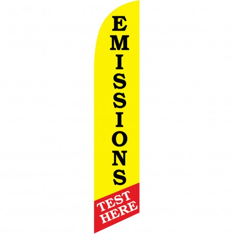Emissions Test Here Windless Swooper Flag