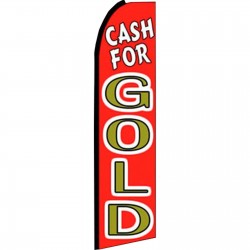Cash For Gold Red Swooper Flag