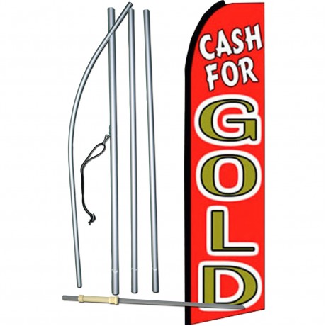 Cash For Gold Red Swooper Flag Bundle