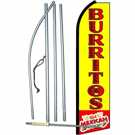 Burritos Hot Mexican Swooper Flag Bundle