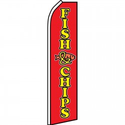 Fish & Chips Red Swooper Flag