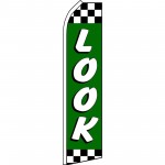 Look Checkered Green Swooper Flag