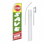 Stop Save Now Green Swooper Flag Bundle