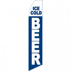Ice Cold Beer Blue Swooper Flag