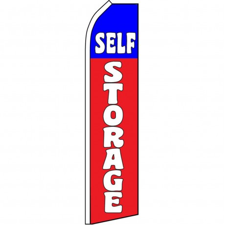 Self Storage Red Blue Swooper Flag