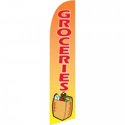 Groceries Orange Windless Swooper Flag