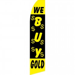 We Buy Gold Black Swooper Flag