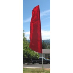 Nylon 3' Wide Solid Red Feather Flag