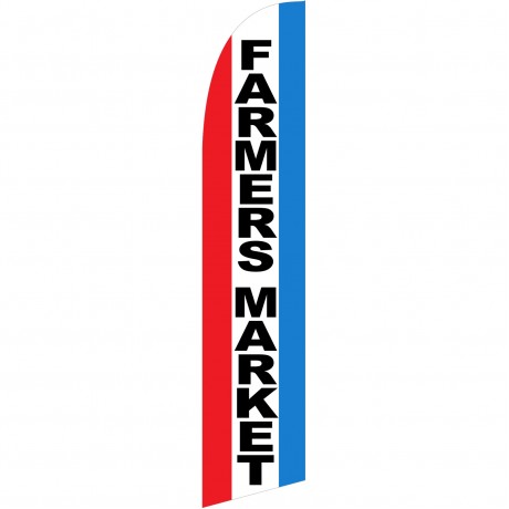 Farmers Market Red White Blue Windless Swooper Flag