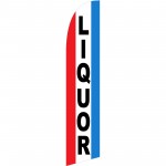 Liquor Red White Blue Windless Swooper Flag