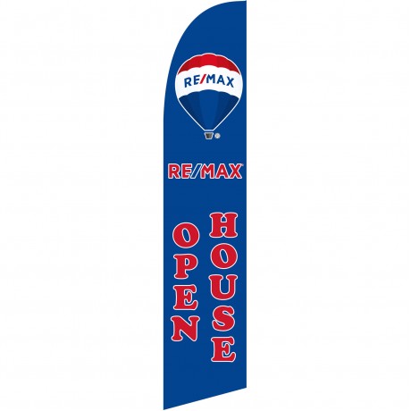 Remax Open House Blue Red Windless Swooper Flag