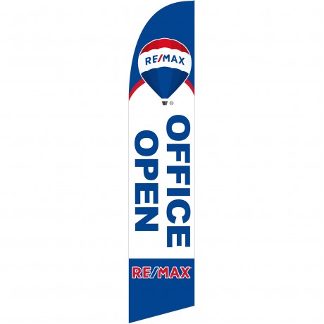 Remax Open Office White Blue Windless Swooper Flag