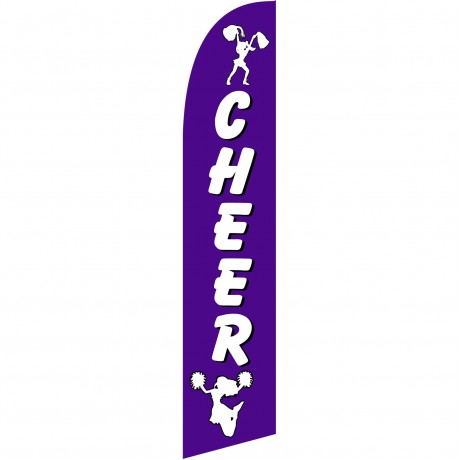 Cheer White/Purple Windless Swooper Flag