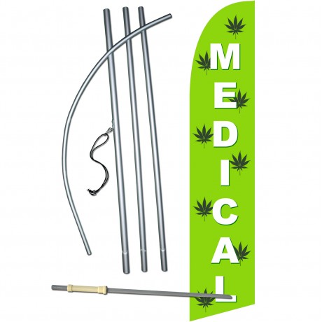 Medical Marijuana Windless Swooper Flag Bundle