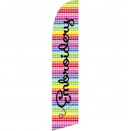 Embroidery Rainbow Windless Swooper Flag